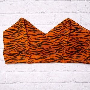 Orange Tiger Print Crop Top